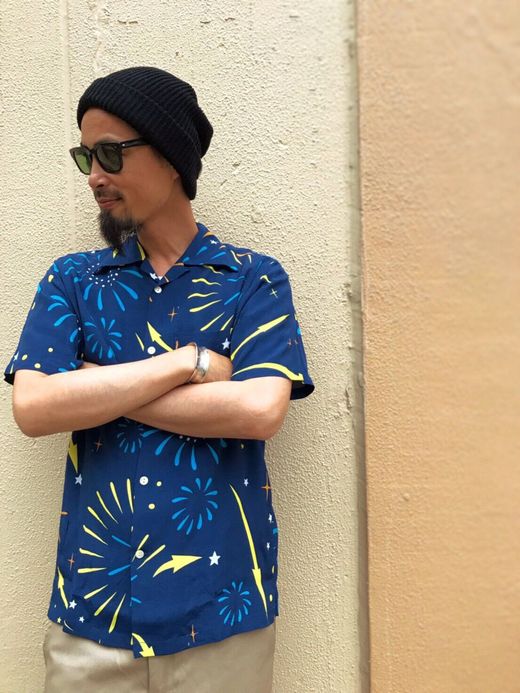THE UNION Aloha Shirts Made By Aloha Brossam / navy