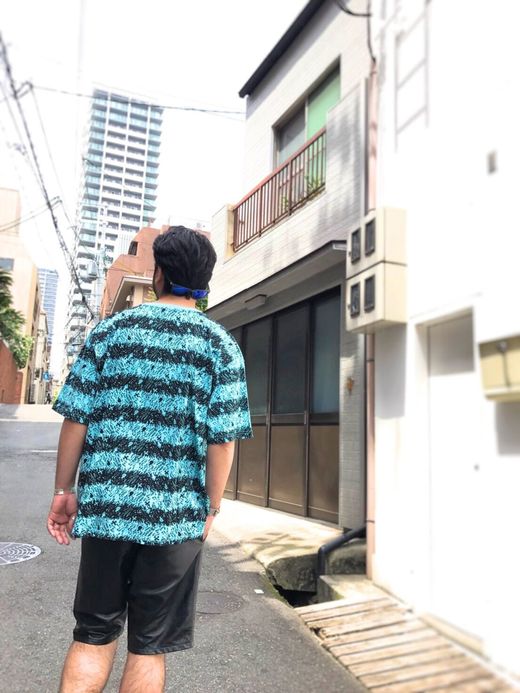 ALDIES Skull Border Big T / LT.blue