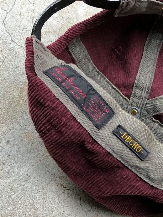 ANACHRONORM ANDC-045 / CORDUROY LEATHER BUCKLE CAP / BURGUNDY