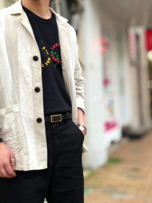 ANACHRONORM ANA351 / STRIPE WORK LAPEL JK / OFF WHITE