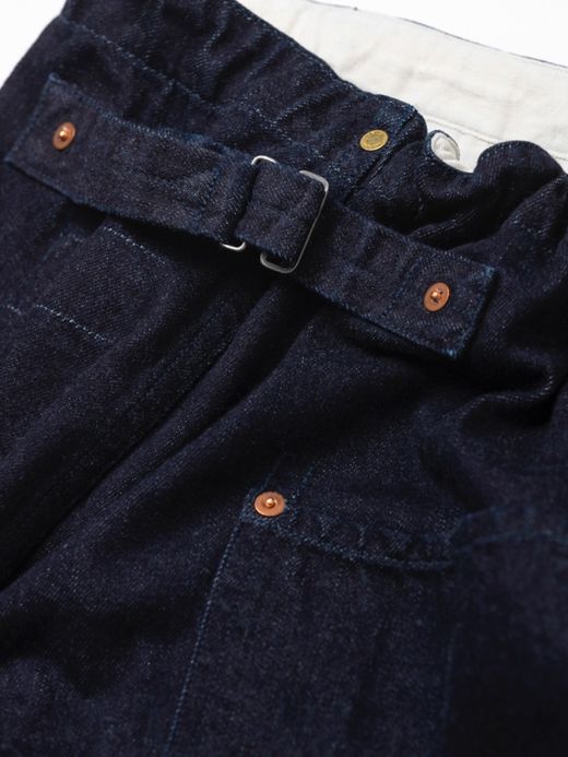ANACHRONORM AN120 / CINCHBACK DENIM EASY PANTS / INDIGO ONE WASH