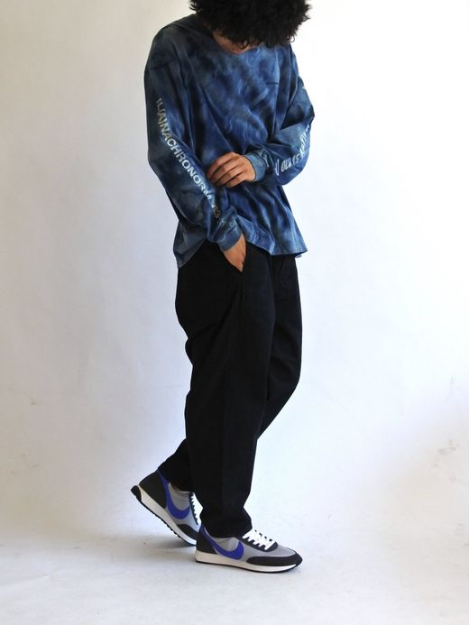 ANACHRONORM AN111-STCL / STENCIL BLEACHING TIE DYE L/S T-S / Dk.INDIGO