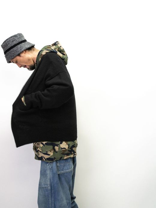 VOO VOO-1062 / FAT RIB CARDIGAN / Black