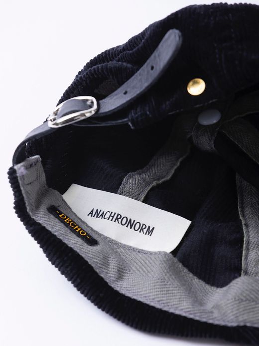 ANACHRONORM ANDC063 / LEATHER BUCKLE CAP / BLACK