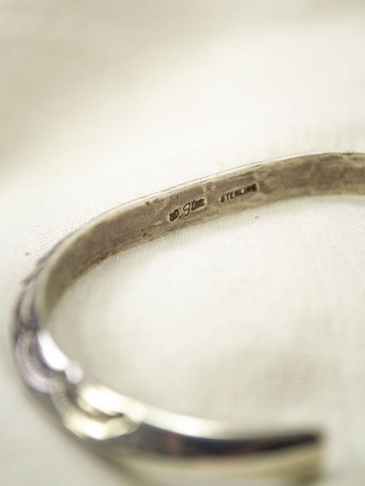 Indian Jewelry WILSON JIM 3ROWS SILVER BANGLE
