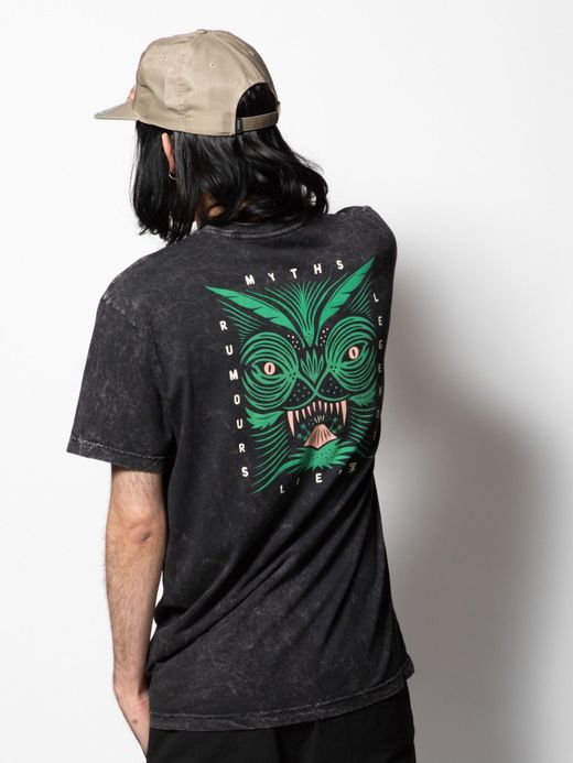 ROARK REVIVAL RT708 / "JUNGLE LUCIDUM" DYED TEE / BLACK