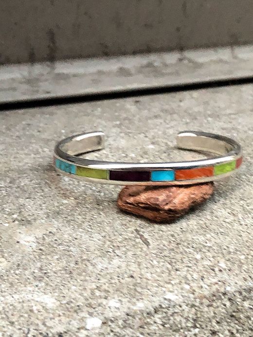 Indian Jewelry LARRY LORETTO INLAY BANGLE / TYPE I