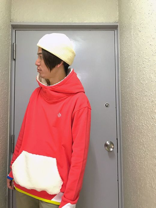 ALDIES Rib Swiching Big Parka / pink