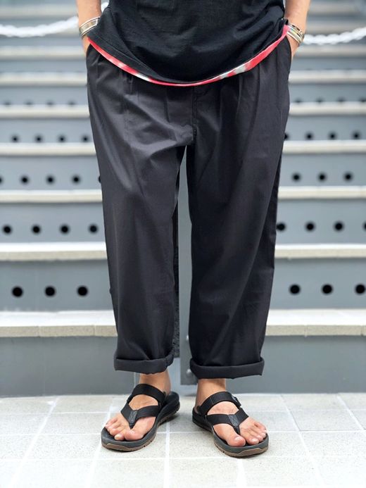LIFT UP FTF-009 / COTTON/TENCEL TUCK PANTS / BLACK