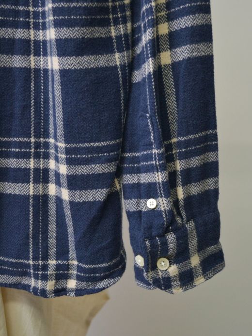 Spinner Bait 301HC / ヘリンボンチェック起毛エイタシャツ / ネイビー