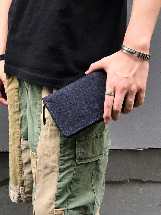 ANACHRONORM ANBB032 / DENIM LONG WALLET / IND×BLK