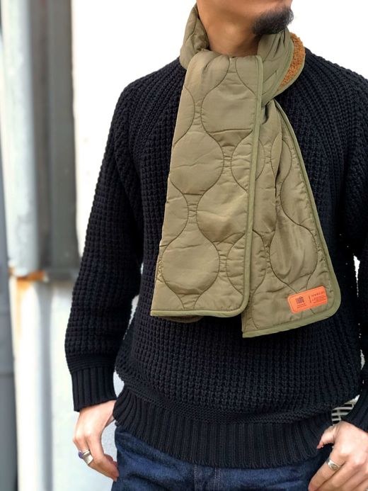  18FW-MP007 / MILキルトマフラー / オリーブ