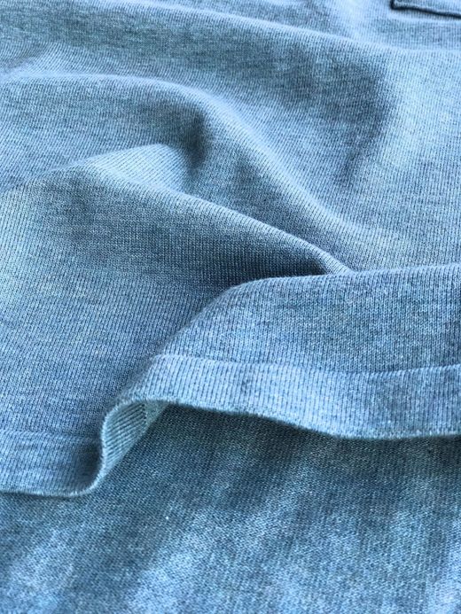 ROTOTO R7006 / MELANGE COTTON POCKET KNIT S/S / BLUE