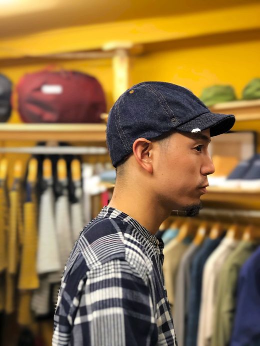 ANACHRONORM ANDC-043 / DENIM BALL CAP / INDIGO×GOLD ST.
