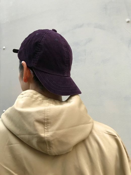 ANACHRONORM Corduroy Leather Buckle Cap / plum
