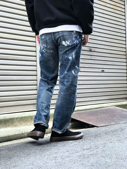 ANACHRONORM AN070 / PAINT REMAKE DENIM PANTS / INDIGO