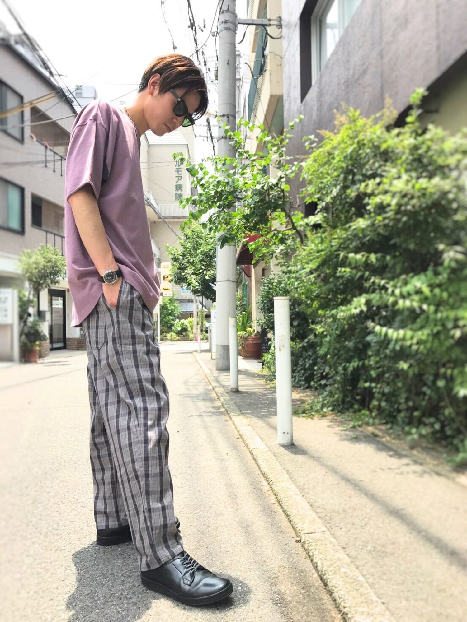 超特価SALE開催！ ANACHRONORM Cotton FLATBUSH | check gray / Pants Easy Check パンツ