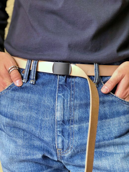 ANACHRONORM ANBB-030 / G-I BELT 25mm / NATURAL×BLACK