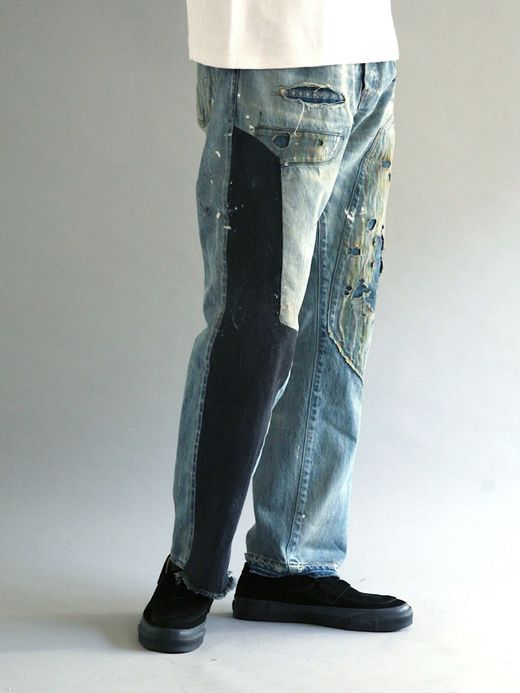 ANACHRONORM AN089 / 20AW PATCHWORK REMAKE DENIM PANTS / INDIGO