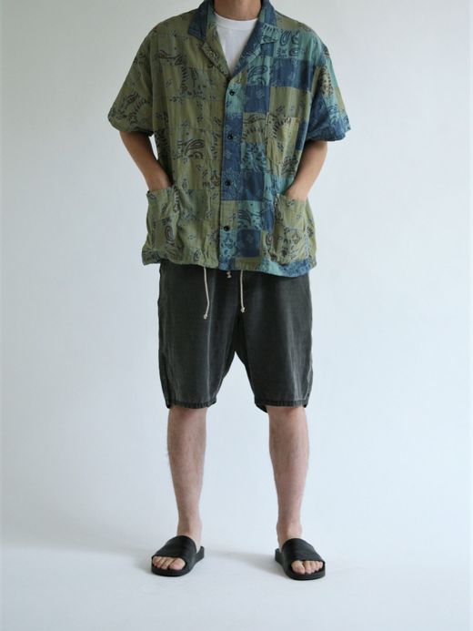 ANACHRONORM AN106 / S/S PATCH WORK COVERALL SHIRT / B.GRAY