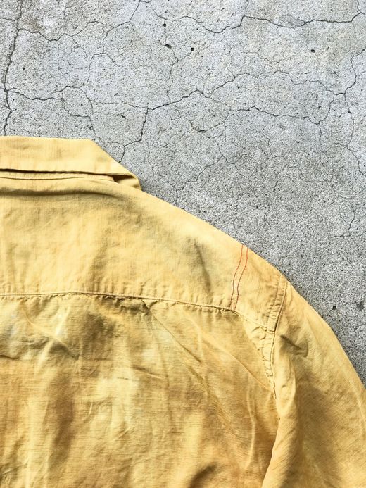 ANACHRONORM AN059 / RF TIE DYE L/S RESIZE OPEN COLLAR SHIRT / YELLOWBEIGE