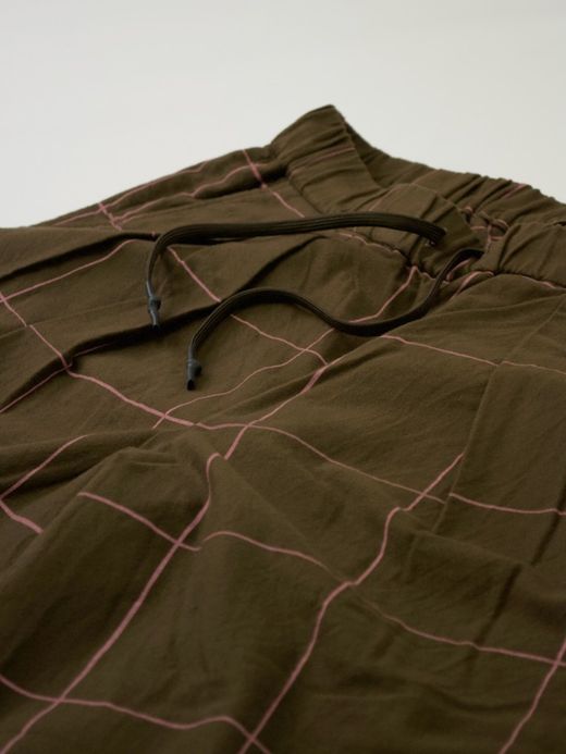 S.F.C SFCFW21P03 / WIDE PANTS (CHECK) / CHOCOLATE/PINK CHECK