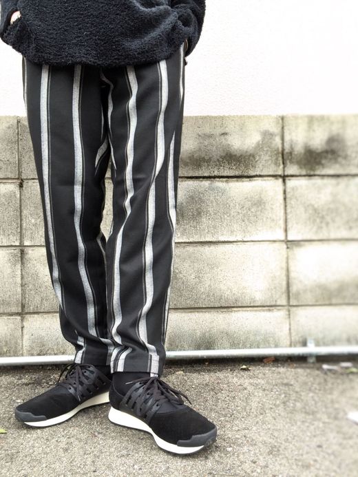 VOO Long Long Night Pants / BLK×WHT stripe