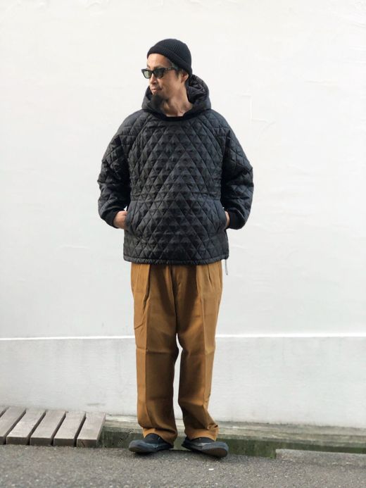 VOO VOO-950 / QUILT HOODY / BLACK