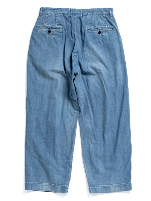 ANACHRONORM AN108-W1 / DENIM TUCK WIDE TROUSERS / Lt.INDIGO