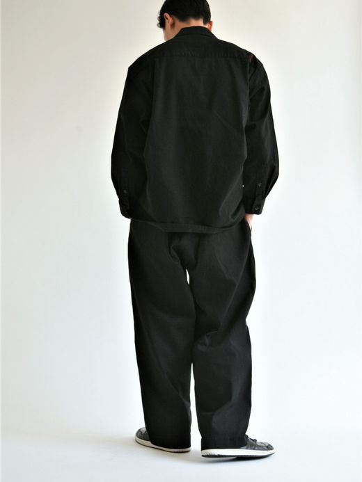 ANACHRONORM AN108 / DENIM TUCK WIDE TROUSERS / BLACK