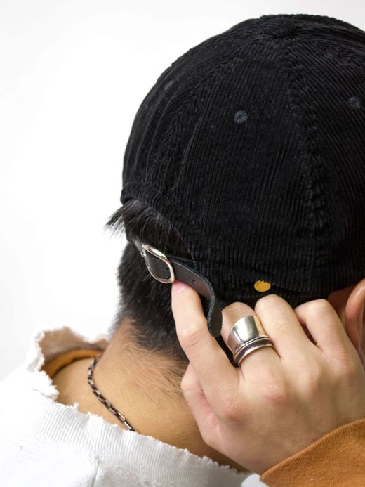 ANACHRONORM ANDC063 / LEATHER BUCKLE CAP / BLACK