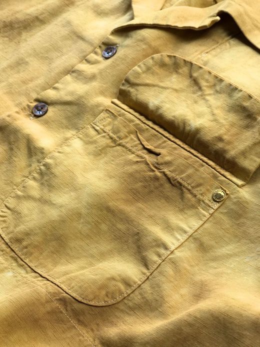 ANACHRONORM AN059 / RF TIE DYE L/S RESIZE OPEN COLLAR SHIRT / YELLOWBEIGE