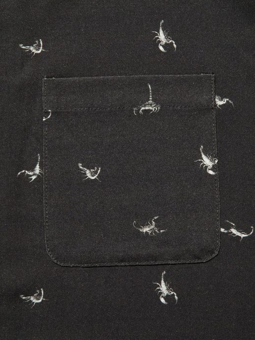 ROARK REVIVAL RWJ700 / SCORPION S/S WOVEN - COMFORT FIT / BLACK