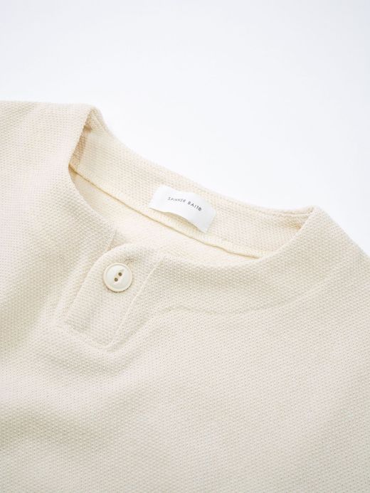 Spinner Bait 1132AK / アメリカンドライカノコワンボタンヘンリーネックTEE / 生成り