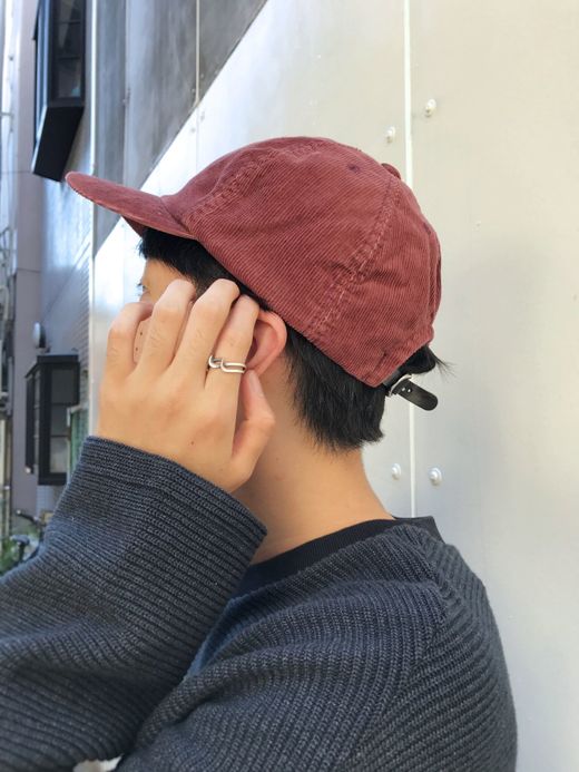 ANACHRONORM Corduroy Leather Buckle Cap / azuki