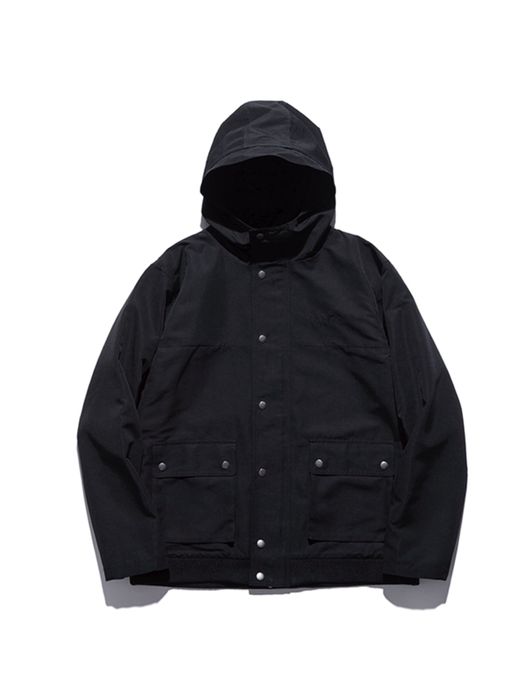ROARK REVIVAL RJJ550 / HOODED COACHES JACKET / BLACK