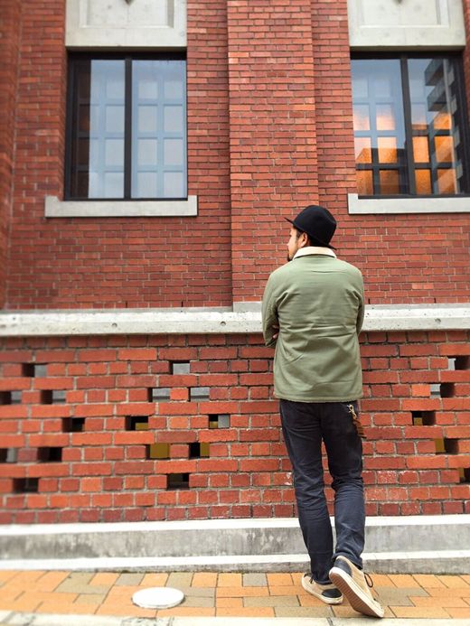 LIFT UP Boa × Back Satin Army Shirts / olive drab