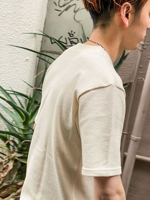 Spinner Bait 1132AK / アメリカンドライカノコワンボタンヘンリーネックTEE / 生成り