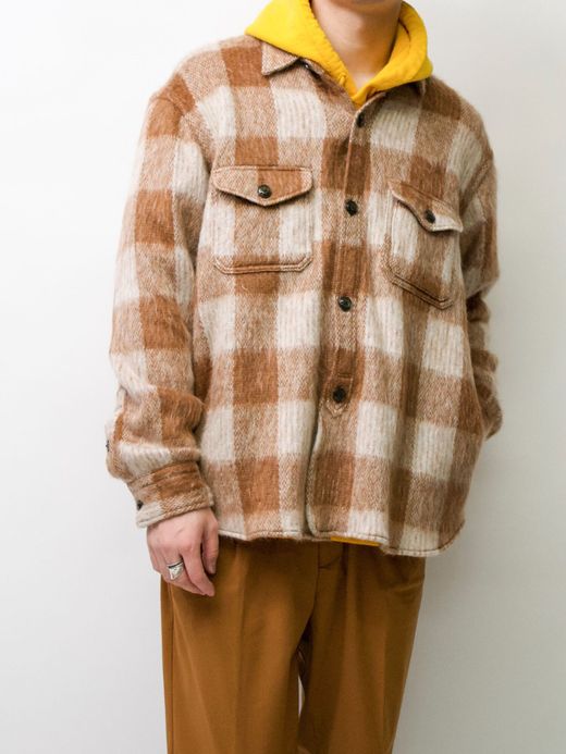  MP-20AW006 / BERKELEY OVER SHIRTS (SHAGGY CHECK) / CAMEL
