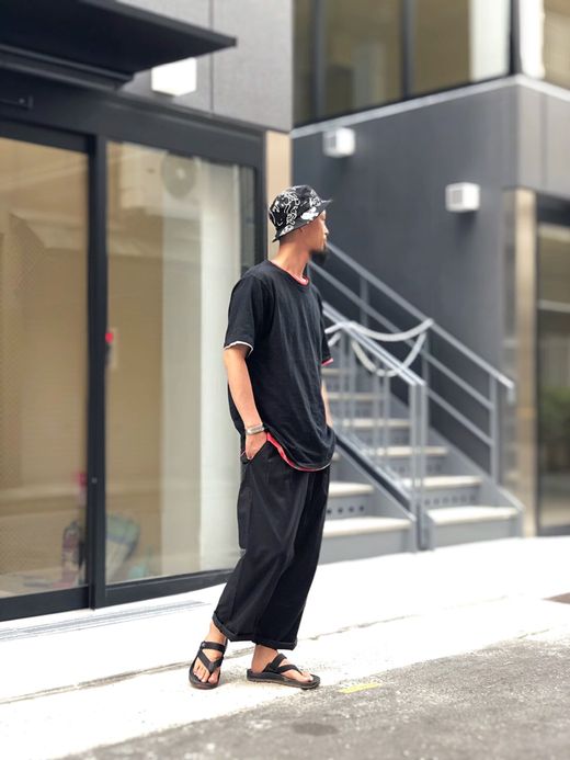 LIFT UP FTF-009 / COTTON/TENCEL TUCK PANTS / BLACK