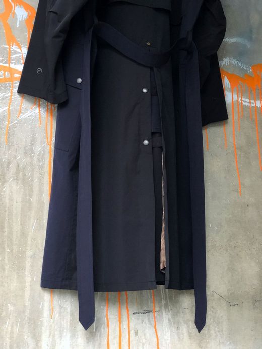 ANACHRONORM ANA034 / COWBOY TRENCH COAT / BLACK