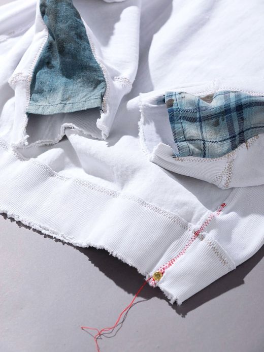 ANACHRONORM AN088 / CRASHED SWEATSHIRT / WHITE
