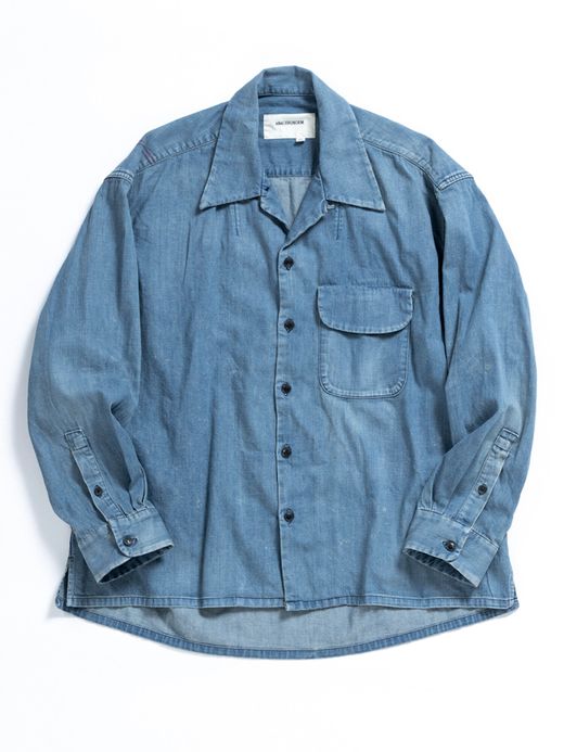 ANACHRONORM AN109-W1 / DENIM TUCK OPEN COLLAR SHIRT / Lt.INDIGO