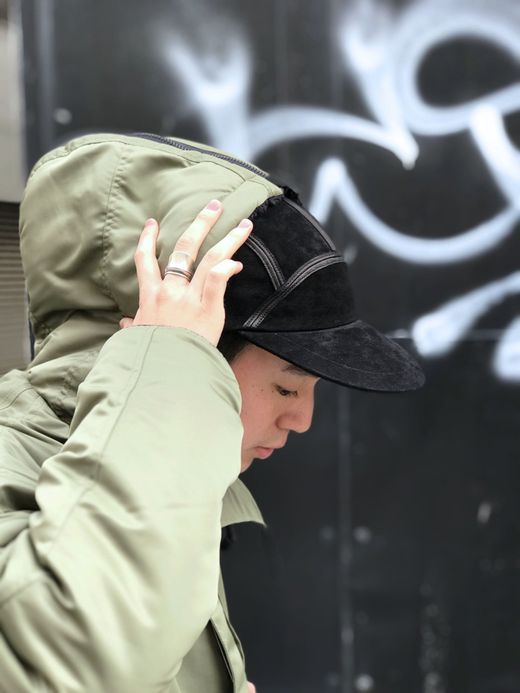  IA-00318 / INSIDEOUT SUEDE LONG BILL CAP / BLACK