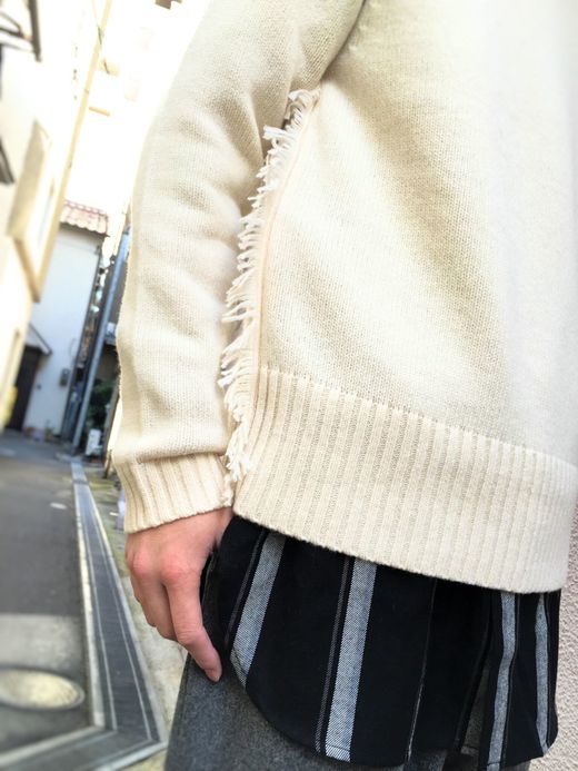 VOO Tassel Crew Knit / off white