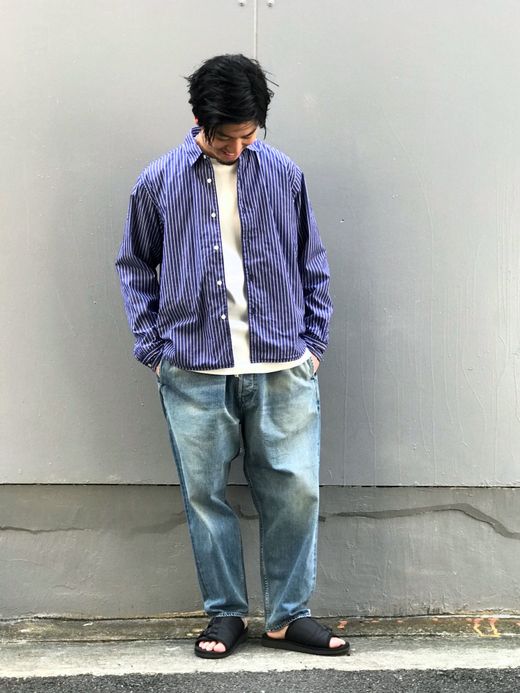 NECESSARY or UNNECESSARY 90011534 / W/SHIRT STRIPE / NAVY-STRIPE