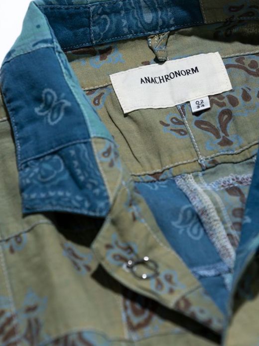 ANACHRONORM AN106 / S/S PATCH WORK COVERALL SHIRT / B.GRAY