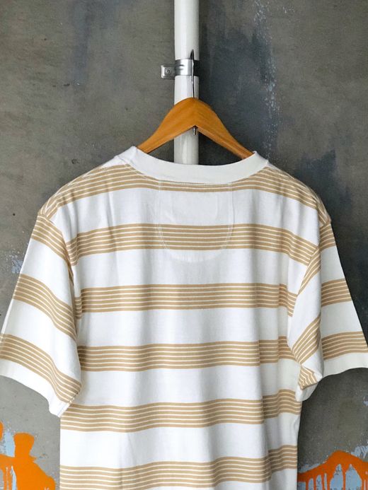 ANACHRONORM AN026 / BORDER CREW NECK S/S T-S / BE×WHT