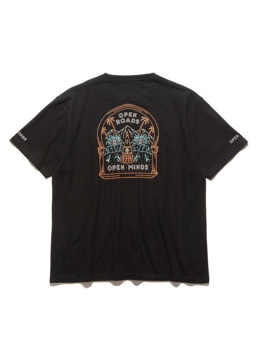 ROARK REVIVAL RTJC700 / "OPEN ROADS OPEN MINDS" TEE / BLACK