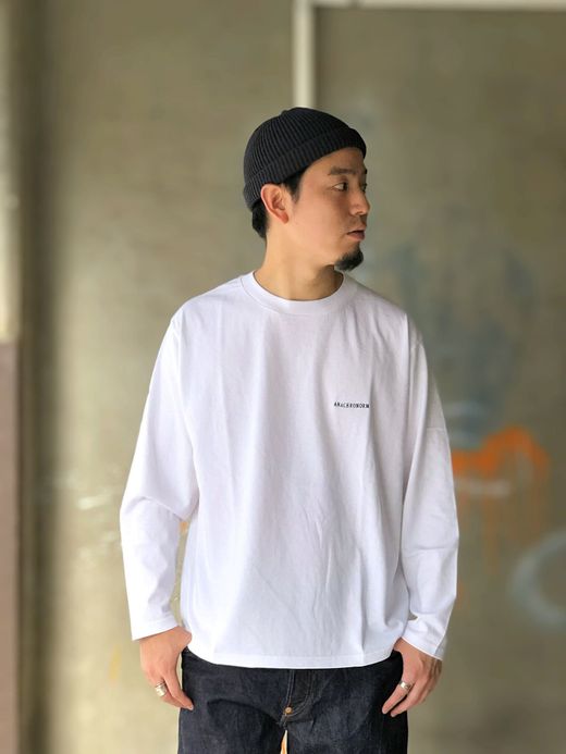 ANACHRONORM NM-TS07 / EMBROIDERED L/S T-S / WHITE B